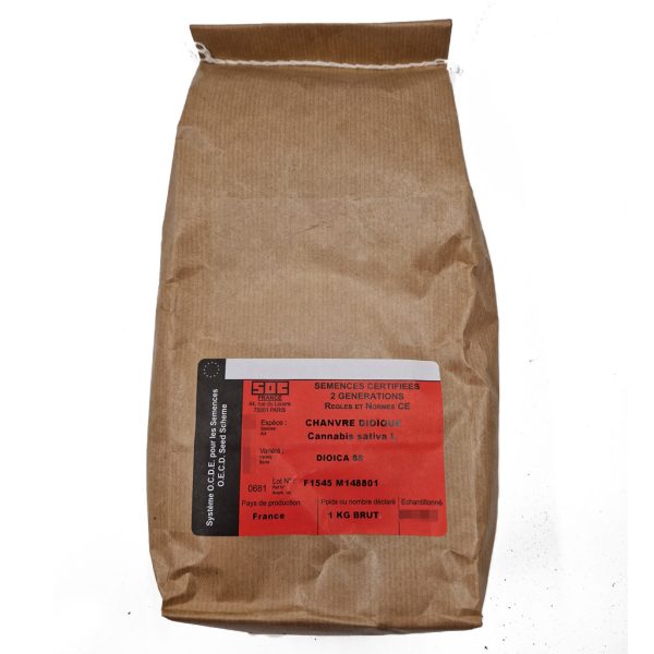 Dioica 88 certified hemp seeds bag