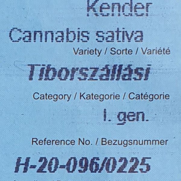 Certified hemp seeds Tiborszallasi label