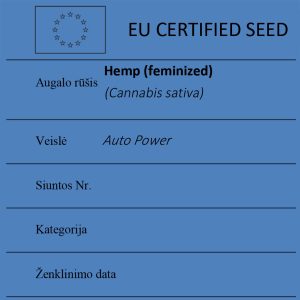 Auto Power Cannabis sativa certified seed label