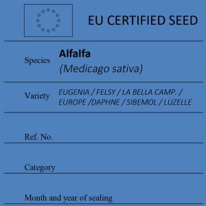 Alfalfa Medicago sativa certified seed label