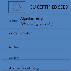 Algerian vetch Vicia benghalensis certified seed label