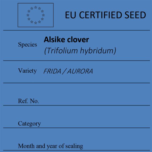 Alsike clover Trifolium hybridum certified seed label