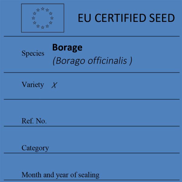 Borage Borago officinalis certified seed label