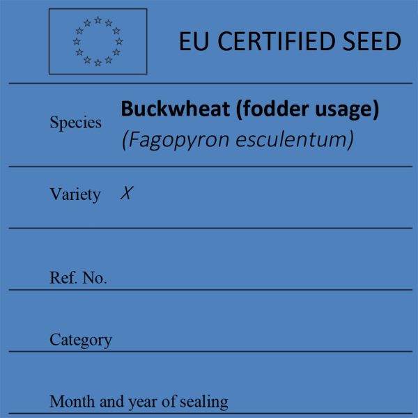 Buckwheat (fodder usage) Fagopyron esculentum certified seed label