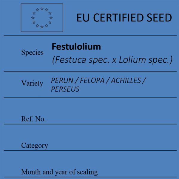 Festulolium Festuca spec. x Lolium spec. certified seed label