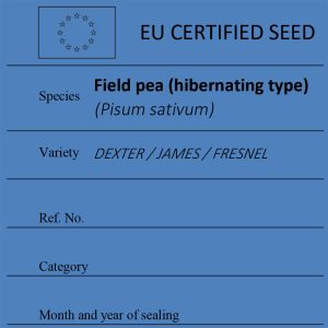 Field pea (hibernating type) Pisum sativum certified seed label