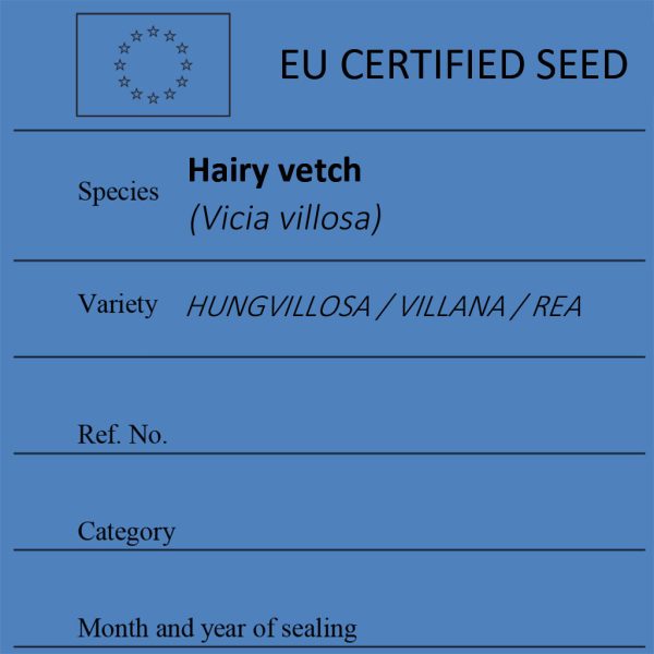 Hairy vetch Vicia villosa certified seed label