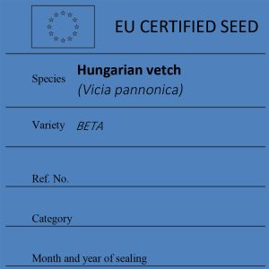 Hungarian vetch Vicia pannonica certified seed label