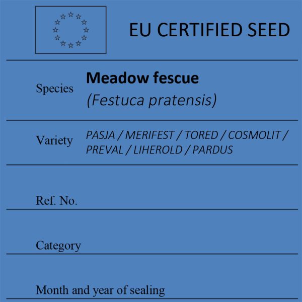 Meadow fescue Festuca pratensis certified seed label