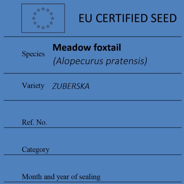 Meadow foxtail Alopecurus pratensis certified seed label
