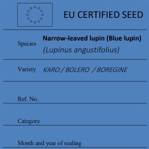 Narrow-leaved lupin (Blue lupin) Lupinus angustifolius certified seed label