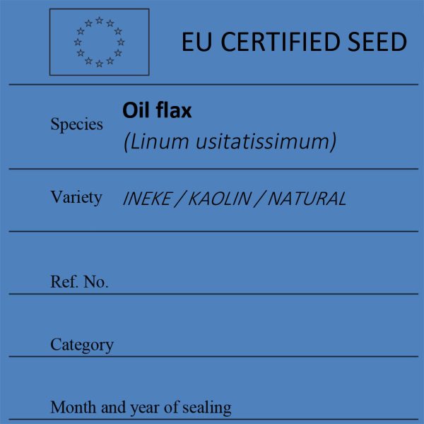 Oil flax Linum usitatissimum certified seed label