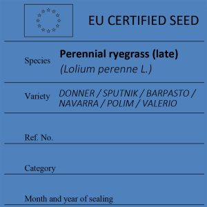 Perennial ryegrass (late) Lolium perenne L. certified seed label