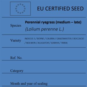 Perennial ryegrass (medium – late) Lolium perenne L.certified seed label
