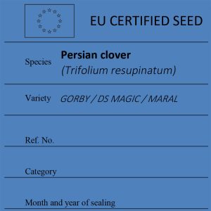 Persian clover Trifolium resupinatum certified seed label
