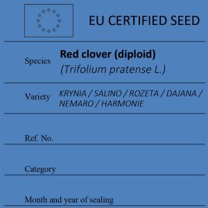 Red clover (diploid) Trifolium pratense L. certified seed label