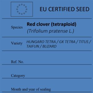 Red clover (tetraploid) Trifolium pratense L. certified seed label