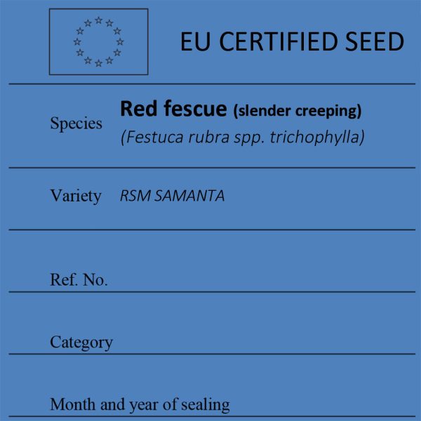 Red fescue Festuca rubra spp. trichophylla certified seed label