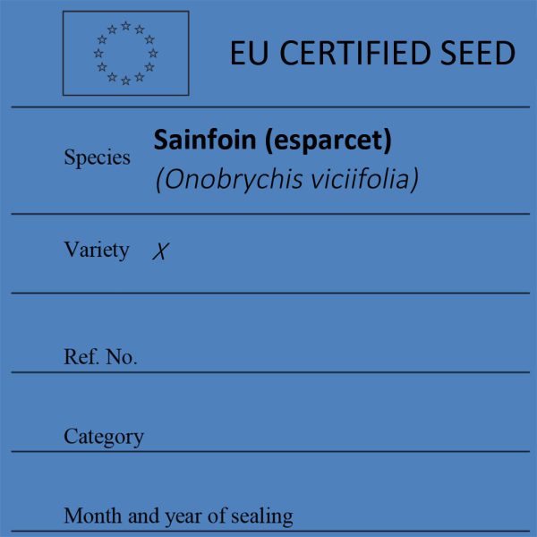 Sainfoin (esparcet) Onobrychis viciifolia certified seed label