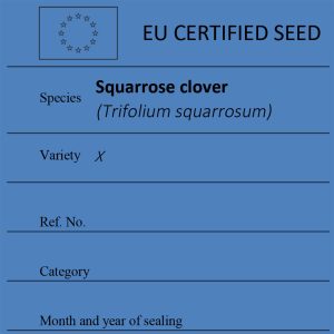 Squarrose clover Trifolium squarrosum certified seed label
