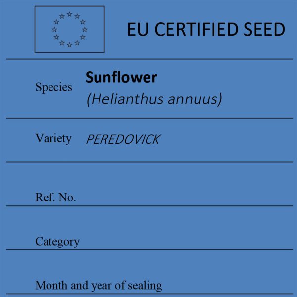 Sunflower Helianthus annuus certified seed label
