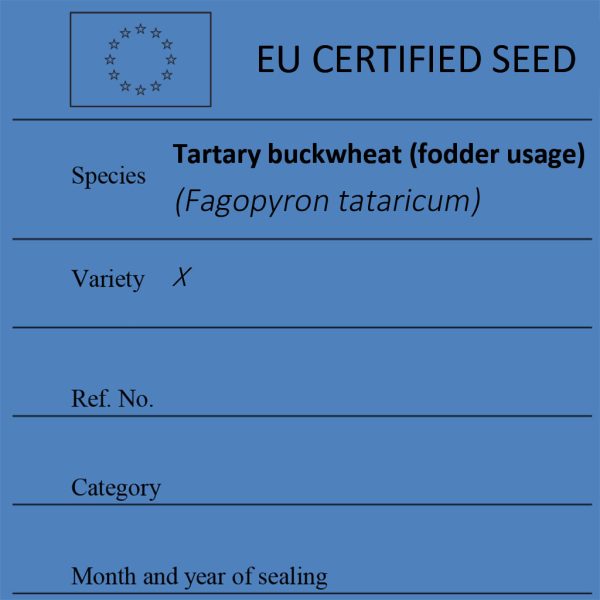 Tartary buckwheat (fodder usage) Fagopyron tataricum certified seed label