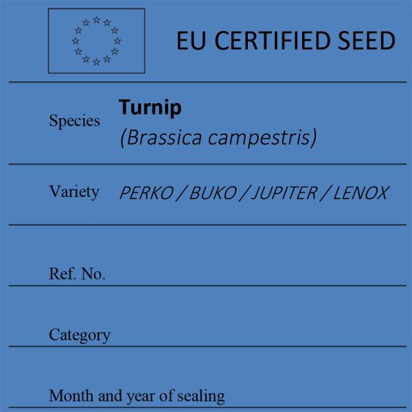 Turnip Brassica campestris certified seed label