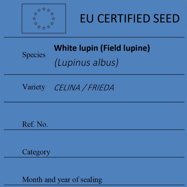 White lupin (Field lupine) Lupinus albus certified seed label