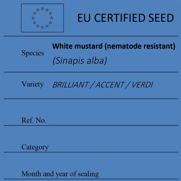 White mustard (nematode resistant) Sinapis alba certified seed label