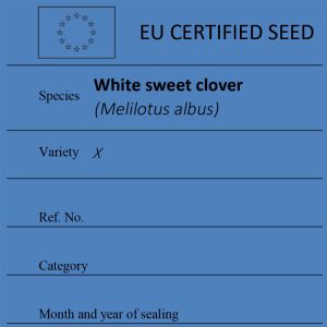 White sweet clover Melilotus albus certified seed label