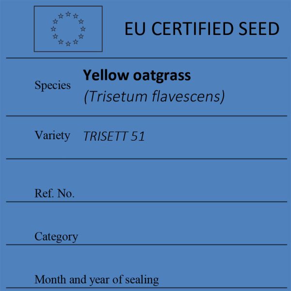 Yellow oatgrass Trisetum flavescens certified seed label