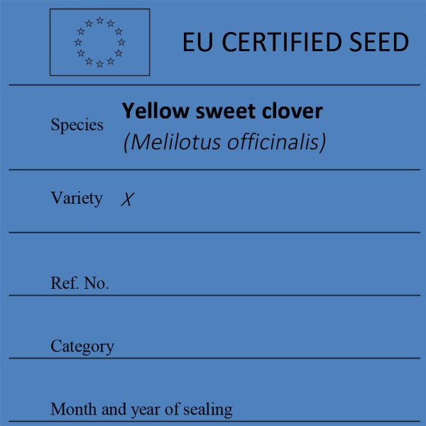 Yellow sweet clover Melilotus officinalis certified seed label