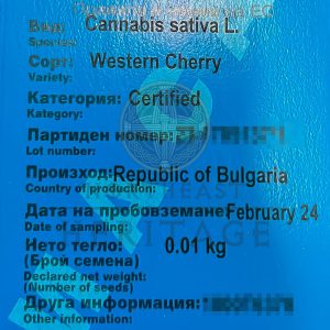 Certified-hemp-seeds-Western-Cherry-label