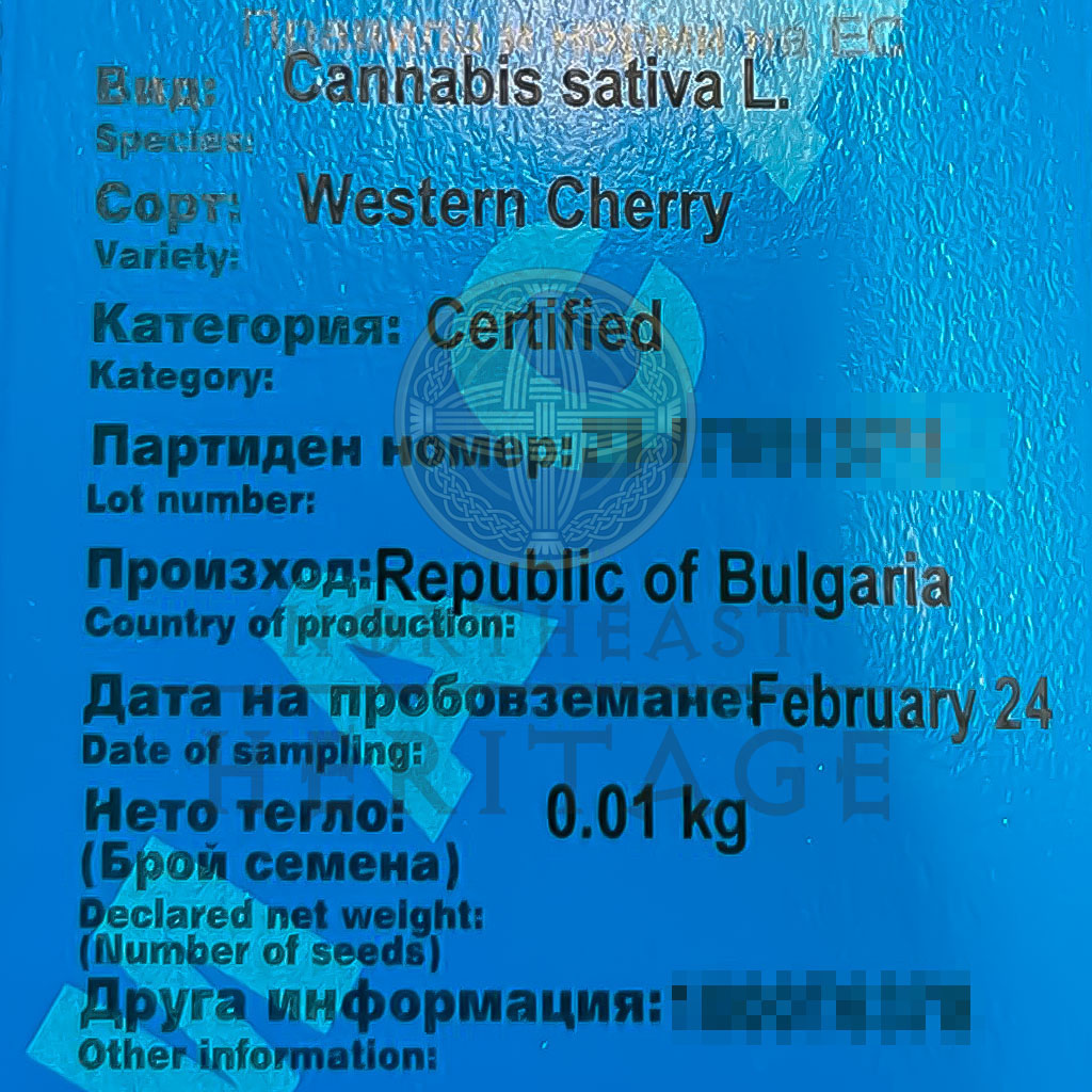Certified-hemp-seeds-Western-Cherry-label